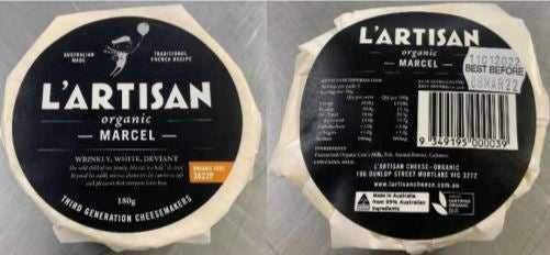 L’Artisan Organic Marcel cheese recalled