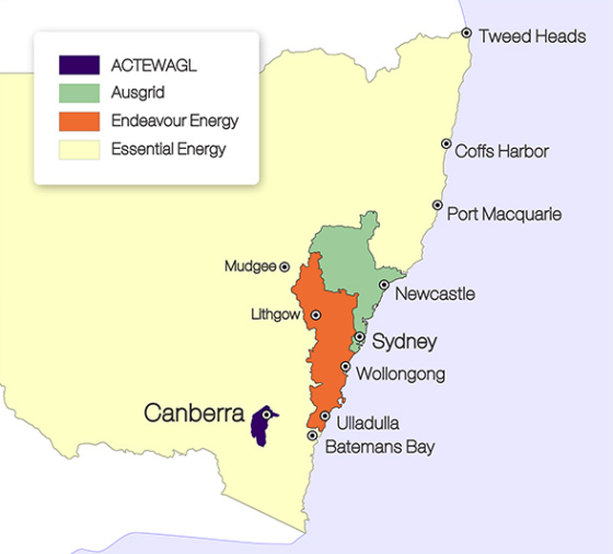 Electricity Distributors in NSW Map and Networks Canstar Blue