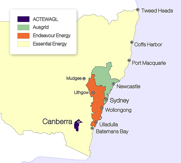 NSW distributor map