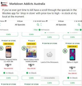 Woolworths app feature
