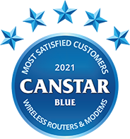 Canstar Blue Customer Satisfaction Award for Wireless Routers & Modems 2021