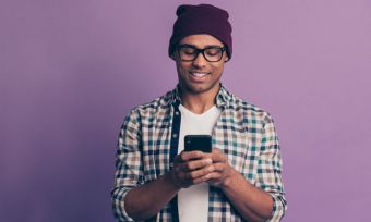 Young man using phone