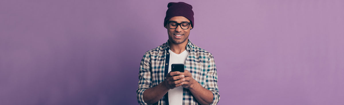 Young man using phone