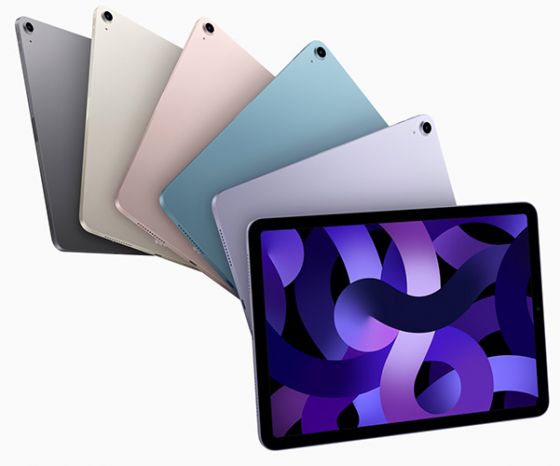 Apple iPad Air range in five colours