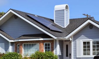 House with solar panels on the roof