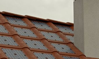Solar tiles on a roof