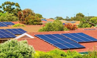 Solar panels on house roof in Australia