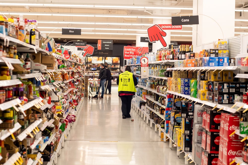 Coles supermarkets grocery aisle 