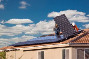 Installing solar panels on roof