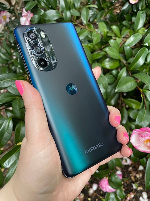 Back of Motorola Edge 30 pro phone outdoors