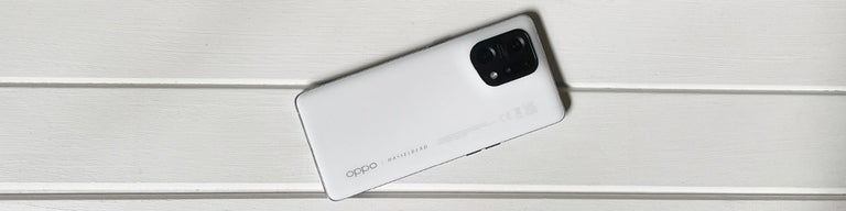 OPPO Find X5 in white on white background