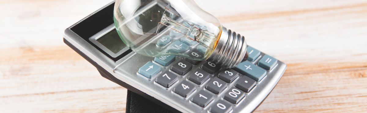 Light bulb on top of calculator