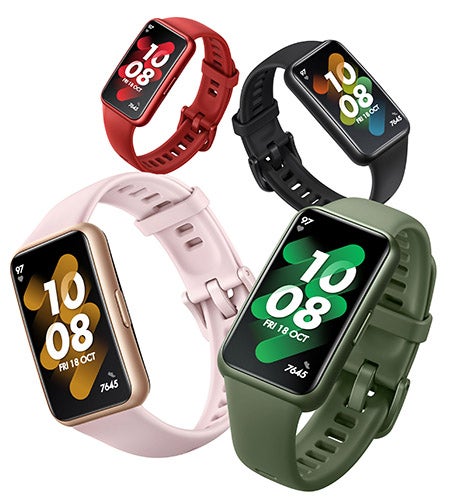 Huawei Band 7 watches in different colours