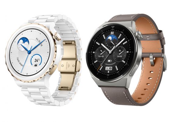 Huawei GT 3 Pro watches in white and brown