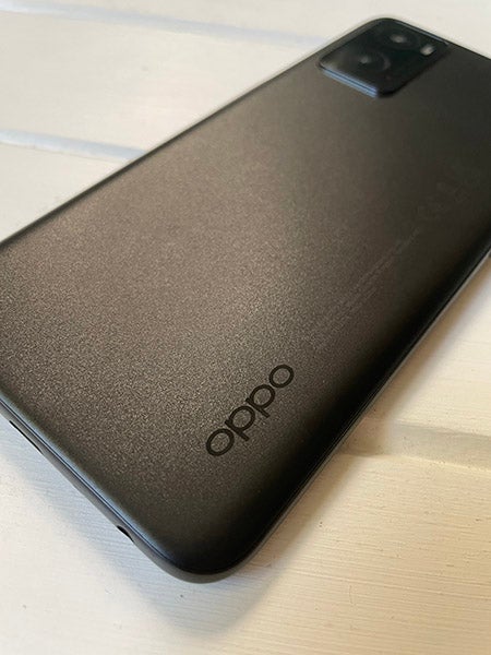 Closeup of OPPO A76 phone back