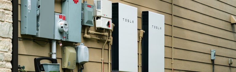 Tesla Solar Batteries on Wall