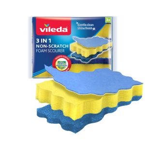 Machine Washable Miracle Microfiber Kitchen Sponge by Scrub-It Blue Non-Scratch Heavy Duty Dishwashing Cleaning sponges 