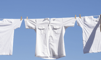 White clothes on washing line