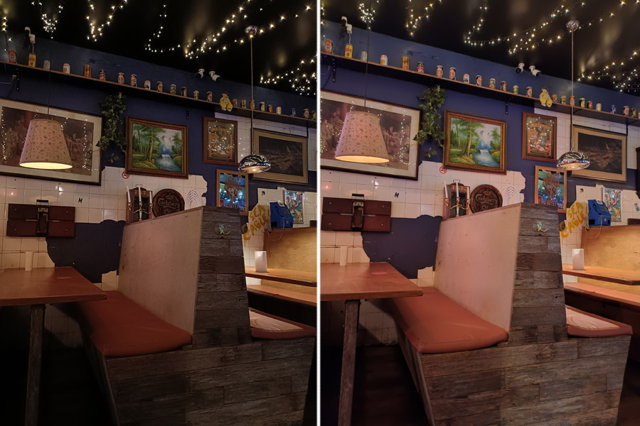 Indoor low light photos of restaurant