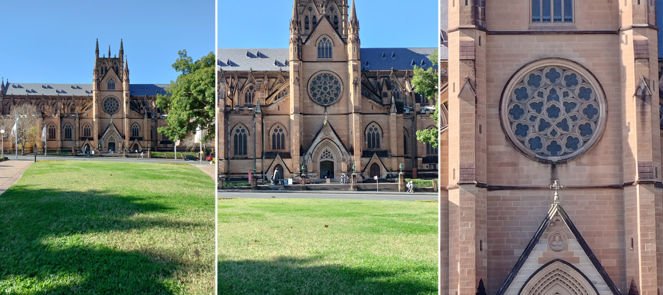 Zoom out and in of St Mary's Cathedral Sydney