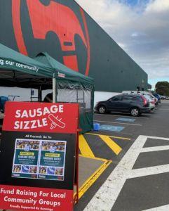 Bunnings sausage sizzle sign 