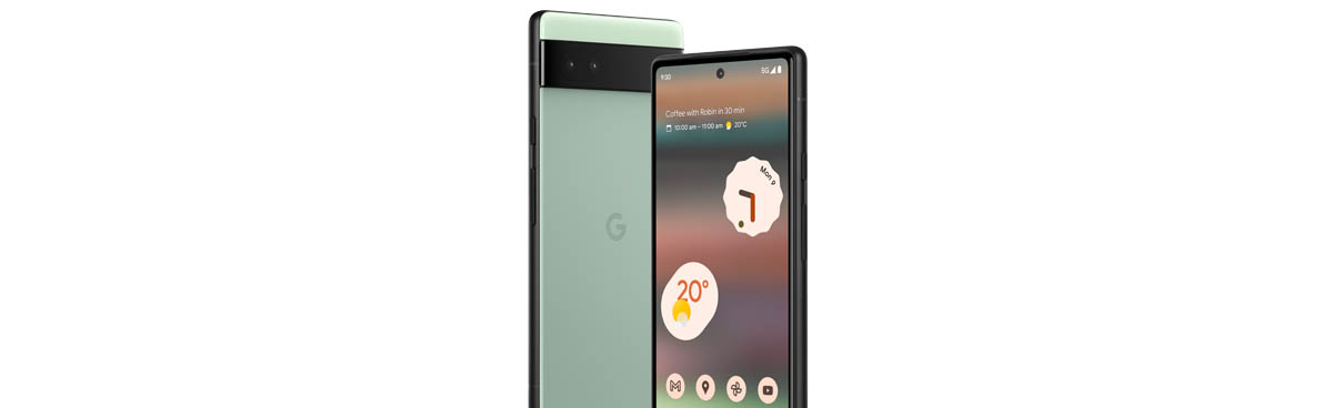 Google Pixel 6a phone in green