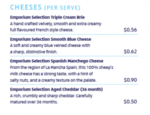 Aldi Menu Cheese