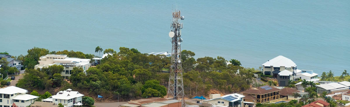 A mobile network tower on the Queensland coast