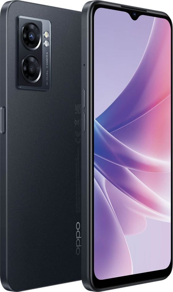 OPPO A77 5G phone in black