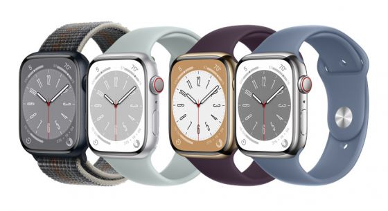 Apple Watch Series 8 watches in different colours