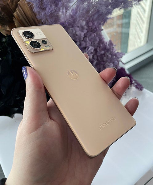 Back of Motorola Edge 30 Fusion in gold