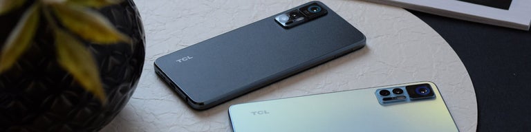 Back of TCL 30 5G phones on table
