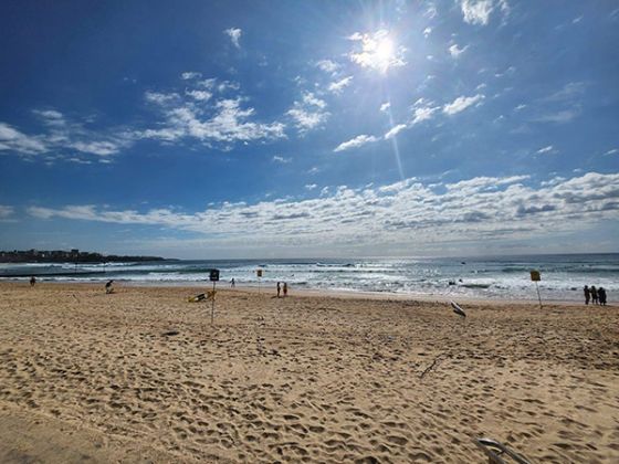 Wide angle photo of Manly beach in Sydney