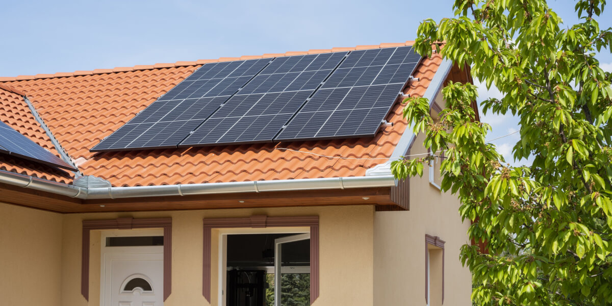 roof with solar panel