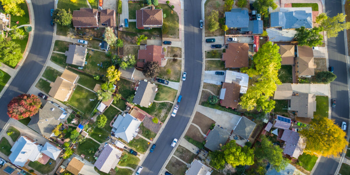 aerial view of houses