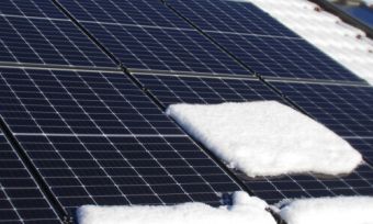 snow on solar panels