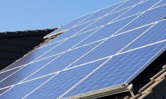 Solar panels on a rooftop.