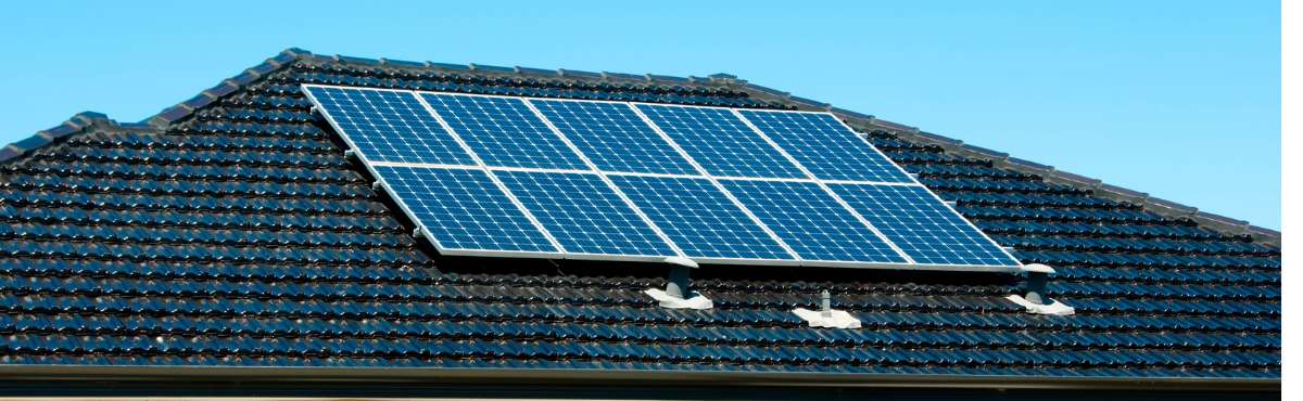 Solar panels on a rooftop.