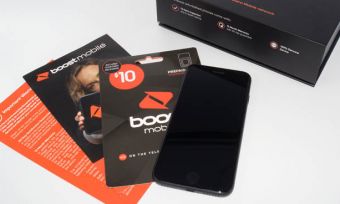 Boost Mobile iPhone with box and SIM card