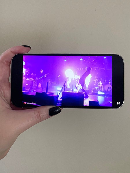 Watching live music video on iPhone 14 Pro