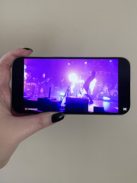 Watching live music video on iPhone 14 Pro