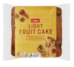 Coles Bakery Light Fruit Cake (800g)