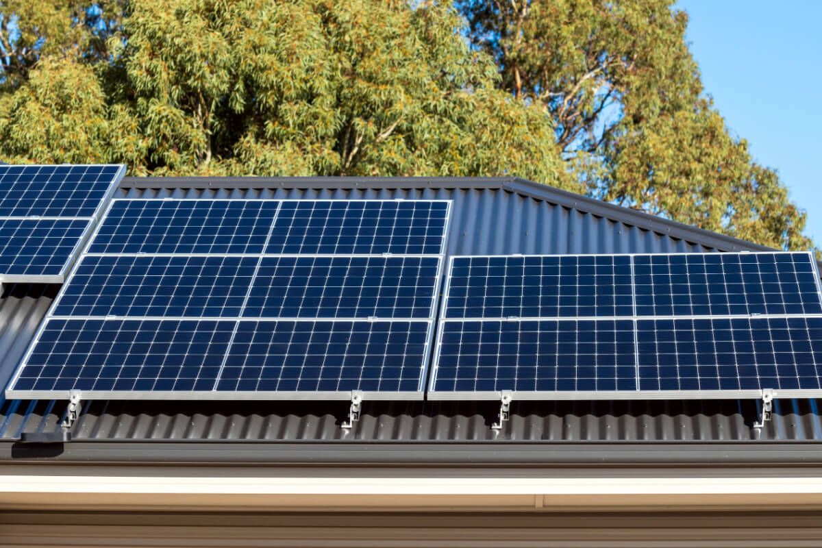 roof with solar panels