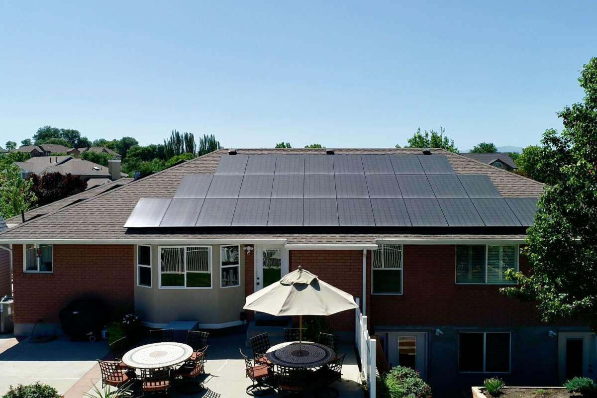 roof with solar panels