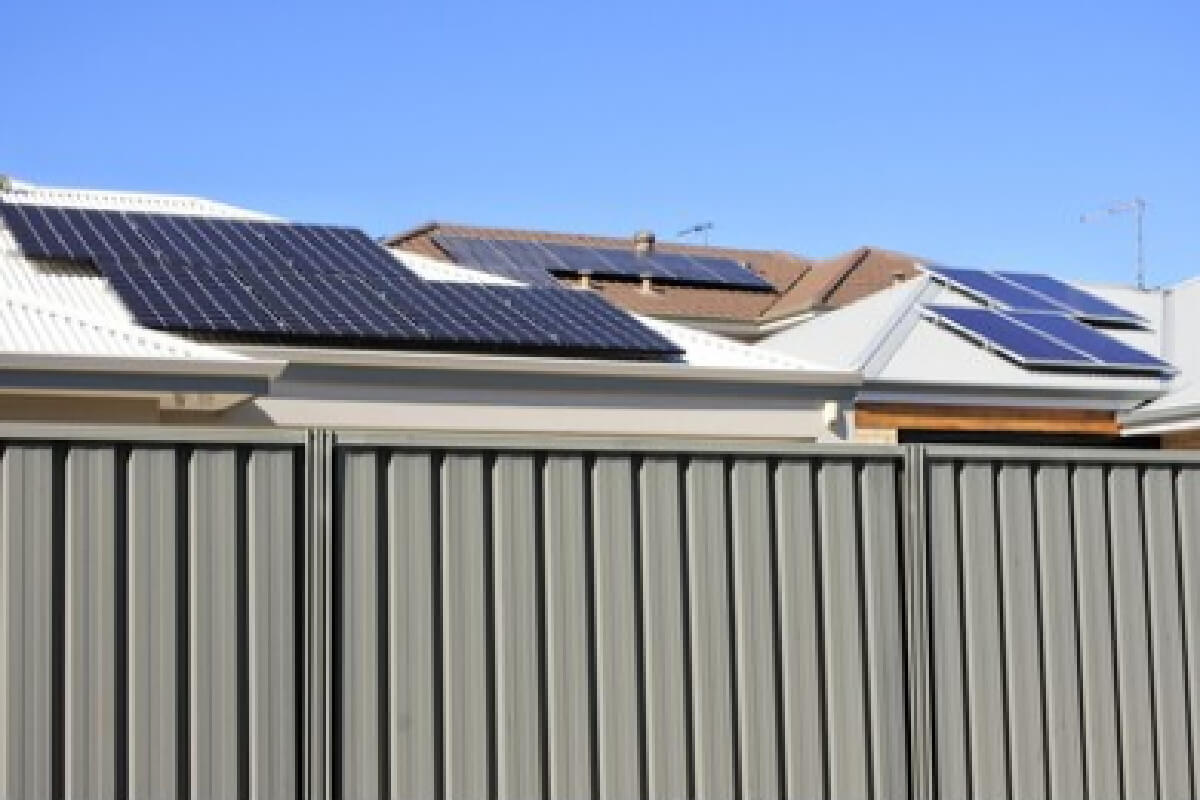 houses with solar panels on roof