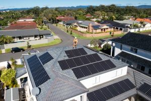 house with solar panels on roof