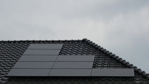 black solar panels on roof