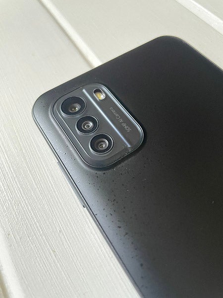Closeup of cameras of Nokia G60 5G phone