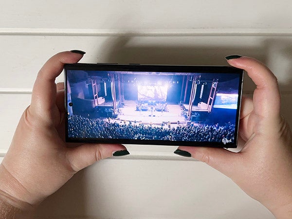Video playing on Samsung Galaxy S23 Ultra phone