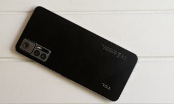 Back of TCL 30 5G phone in black